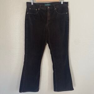 LRL Ralph Lauren Womens Size 12 Corduroy Pants Classic Bootcut Chocolate Brown